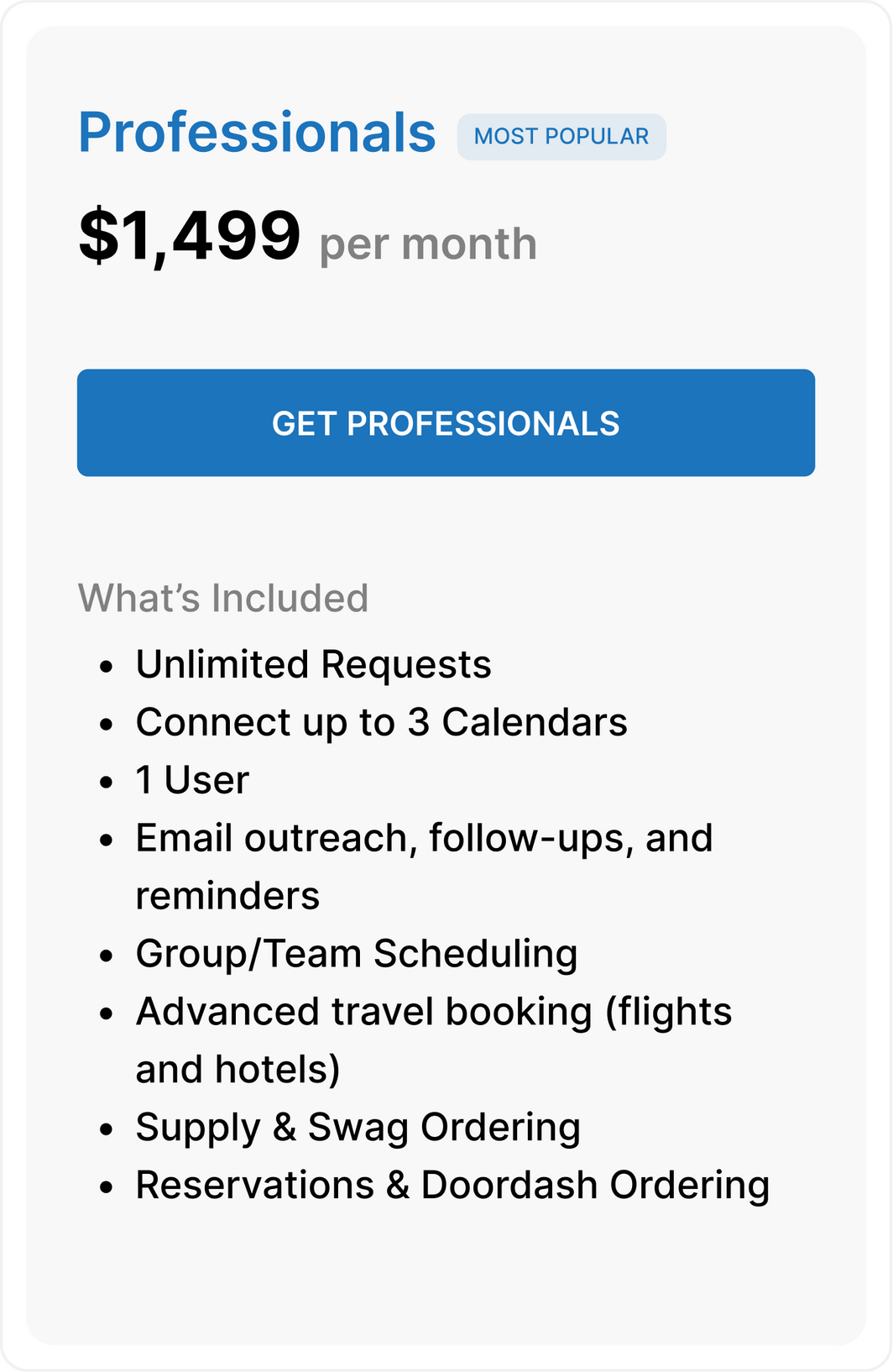 Professionals Price